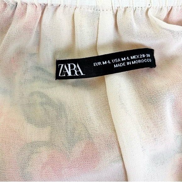 Zara Peach Floral Tiered Beach Boho Flowy Midi
Dress Size M/L - Picture 4 of 4